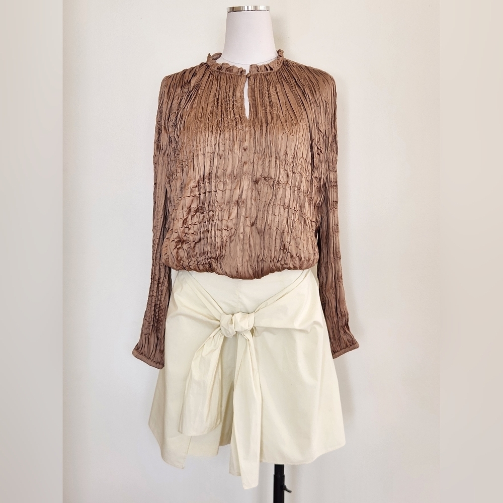 || REBECCA TAYLOR || Skorts cream knotted front cotton sz 6 - Picture 4 of 11